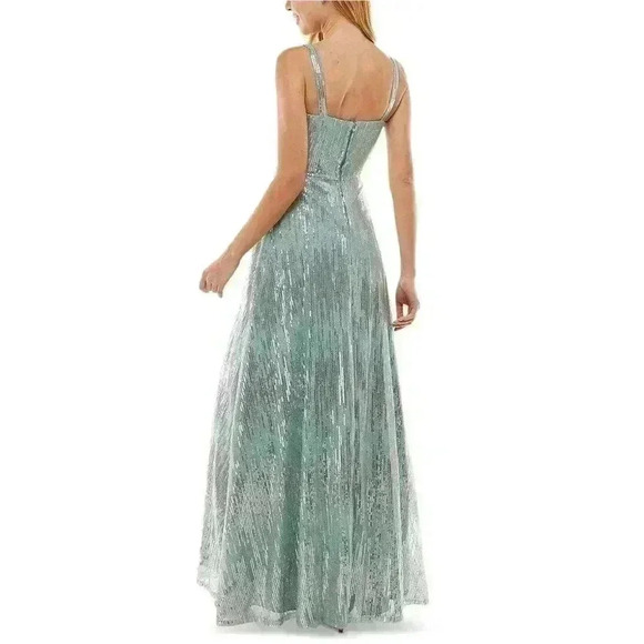NWT TLC Say Yes To The Prom Baby Blue Sequin Floor Length Dress Gown Size 7 - Picture 2 of 10